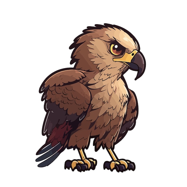 Cute eagle cartoon style