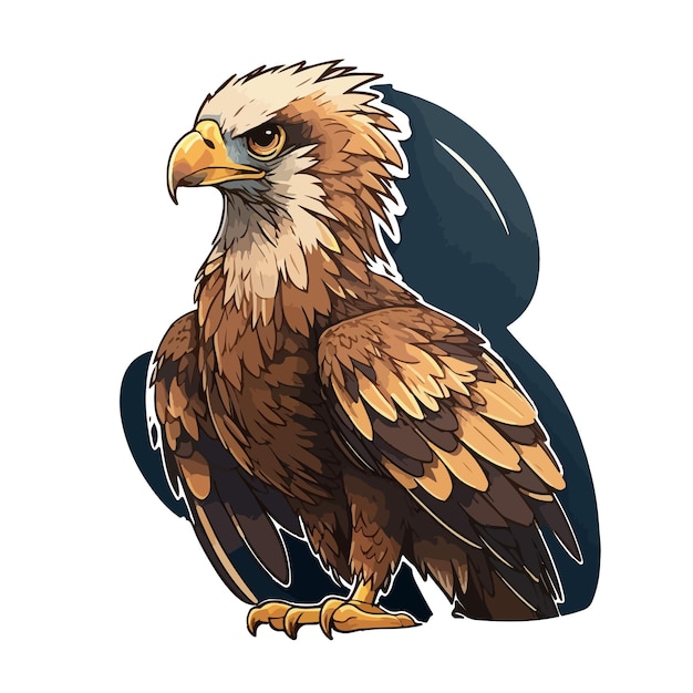 Cute eagle cartoon style