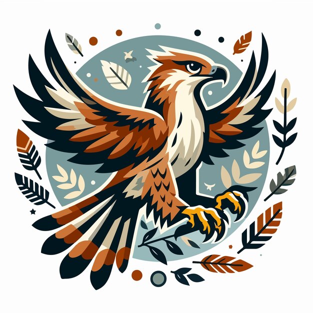 Vector cute eagle cartoon vector on white background