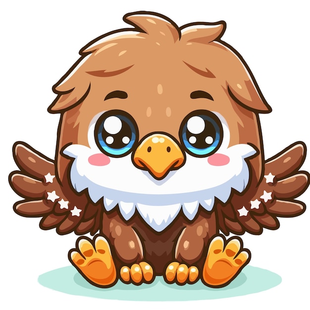 Vector cute eagle cartoon vector on white background