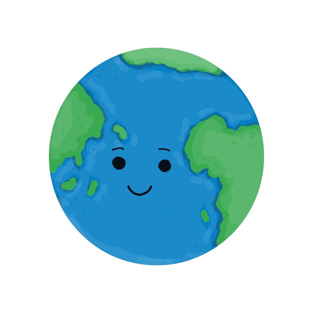 Vector cute earth character