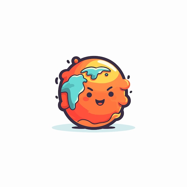 Cute earth globe vector illustration