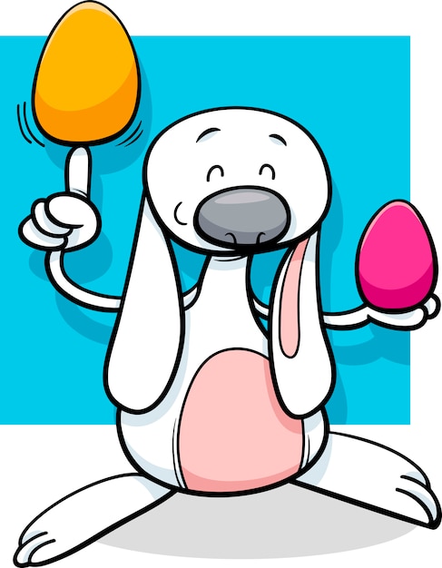 cute easter bunny cartoon illustration