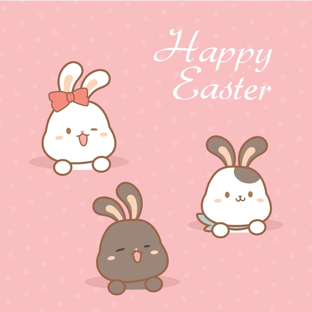 Cute Easter Bunny Character Vector