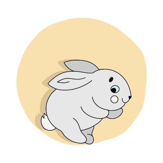 Cute Easter bunny Funny cartoon rabbit Vector illustration