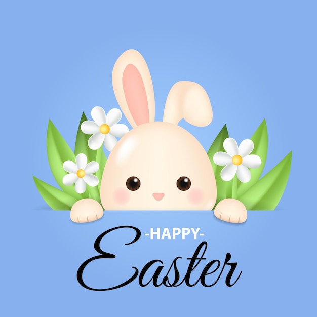 Cute Easter bunny greeting card design