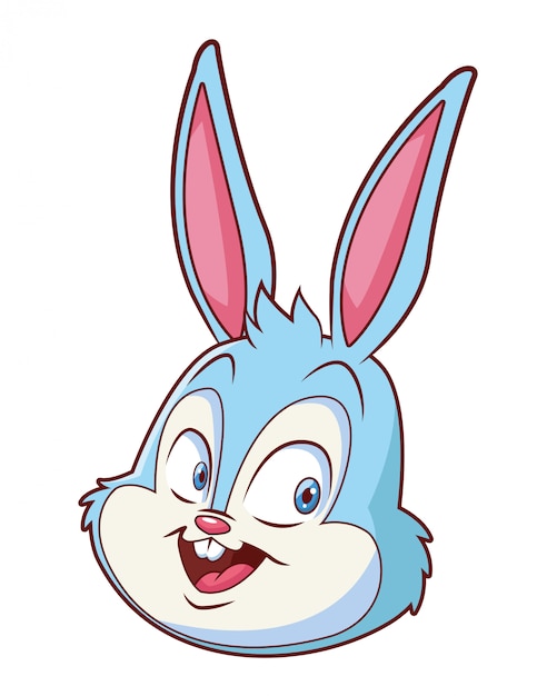 Vector cute easter bunny happy portrait