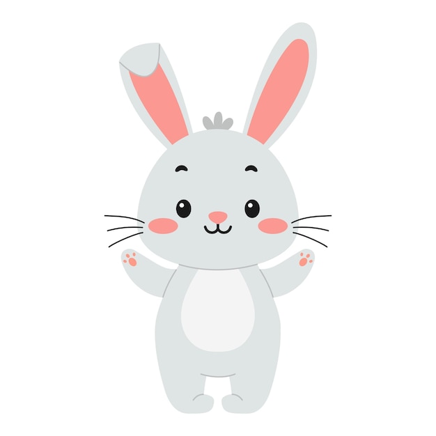 Cute easter bunny Vector illustration