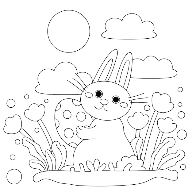 Vector cute easter bunny