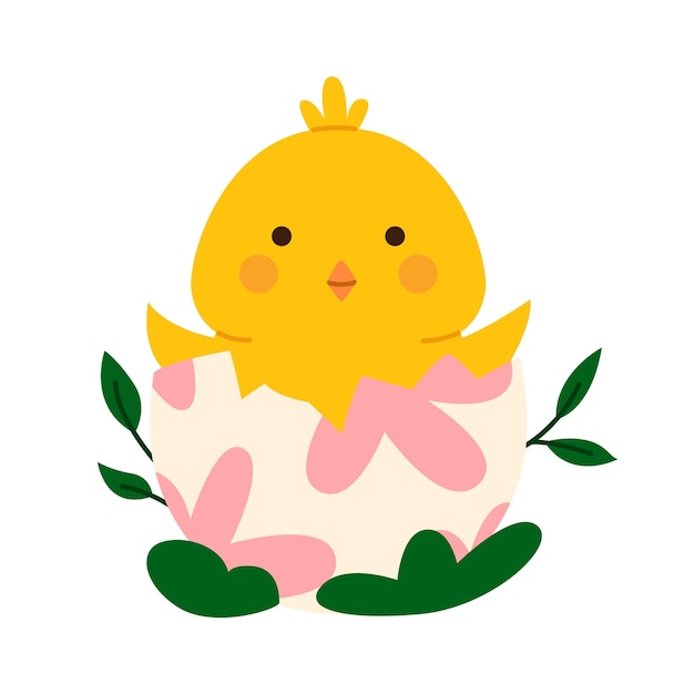cute easter chick in egg