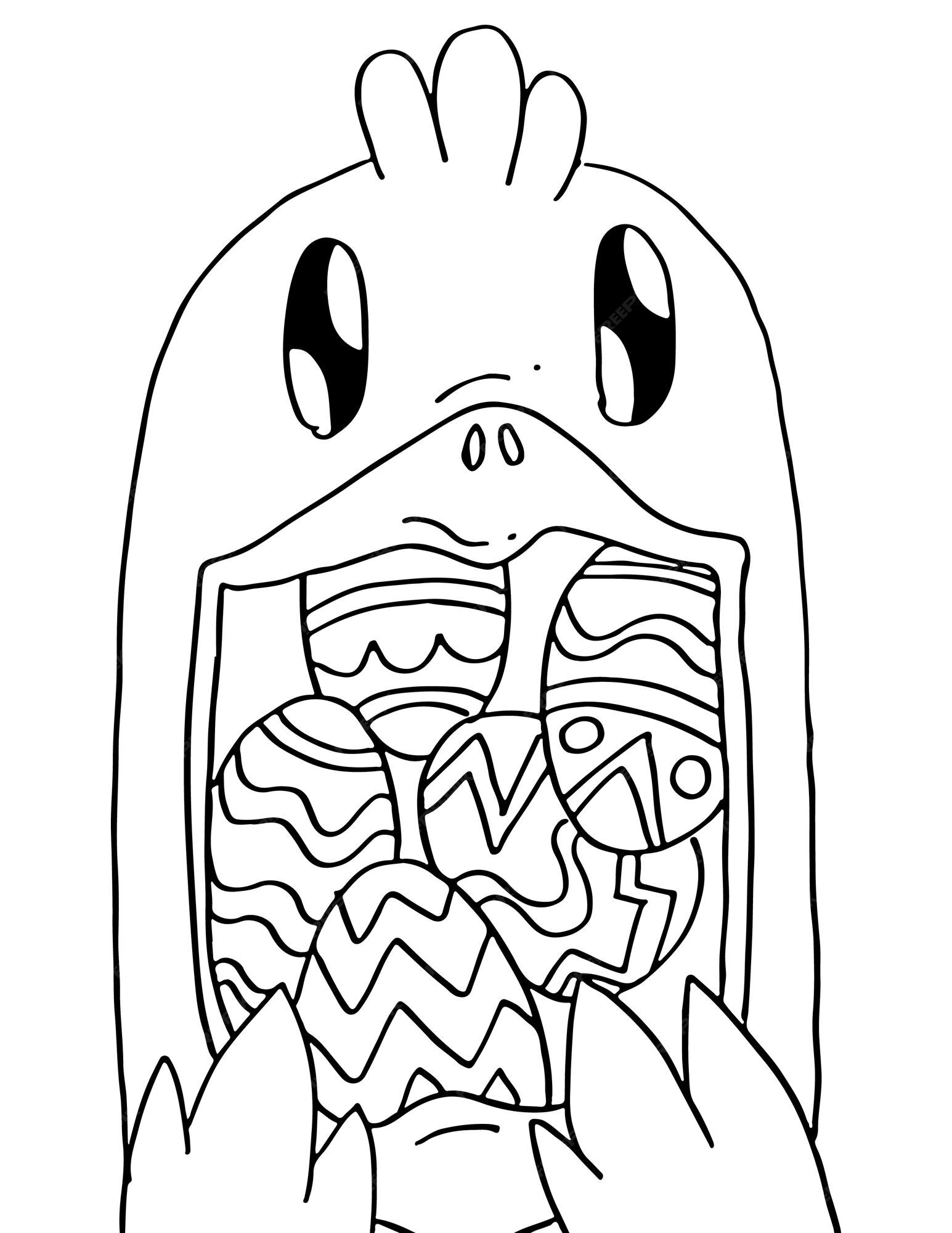 Premium Vector | Cute easter doodle coloring page