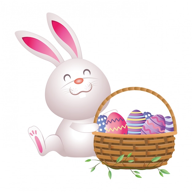 Cute easter eggs cartoon