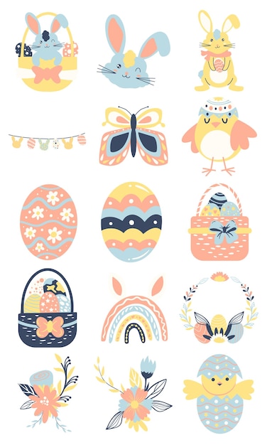 Cute Easter Illustration Set