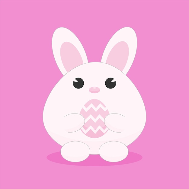 Cute easter rabbit character illustration