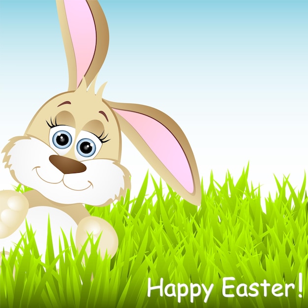 Vector cute easter rabbit