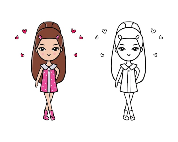 How To Draw Cartoons: Chibi Girl | Simple cartoon, Girl drawing easy, Girl  drawing sketches