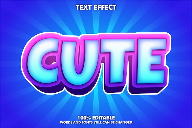 Cute, editable cartoon text effect