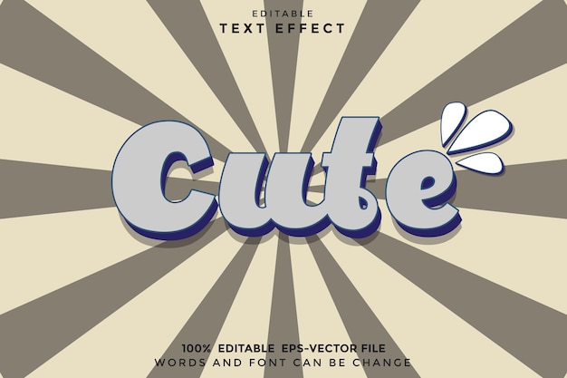 Cute Editable Text Effect 3D Modern Style