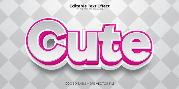 Cute editable text effect in modern trend style