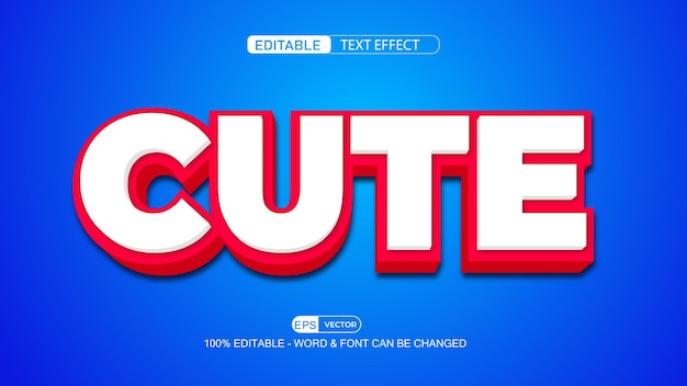 Cute Editable Text Effect Vector 3d Style