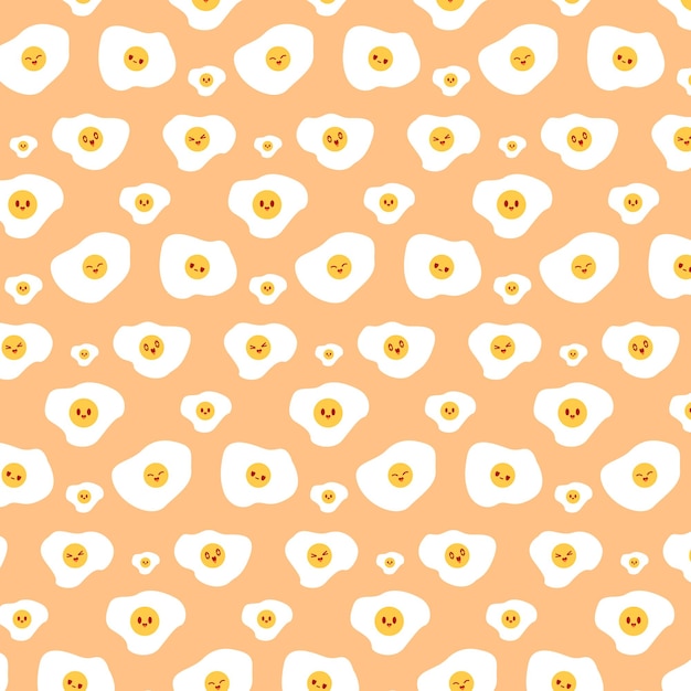 Cute egg cartoon pattern