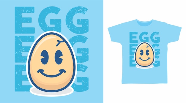 Cute egg cartoon tshirt design