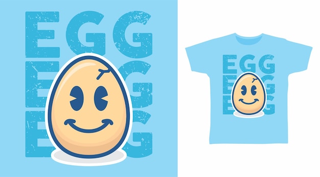 Simpatico disegno della maglietta a forma di uovo