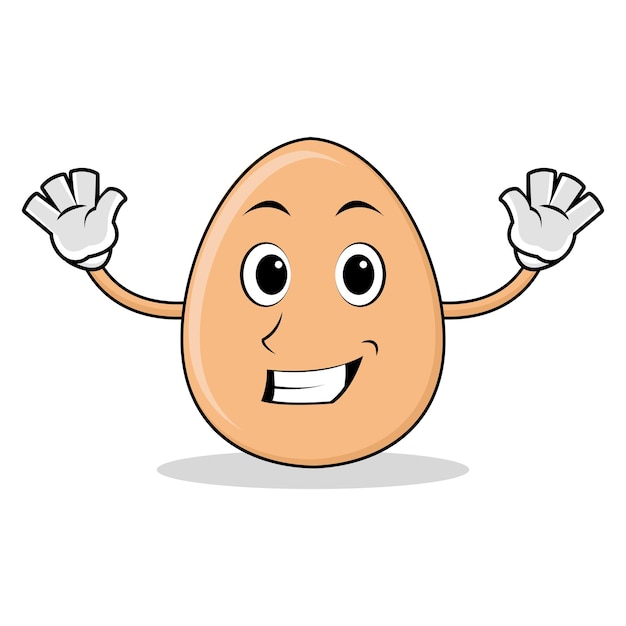 Cute egg mascot cartoon vector illustration