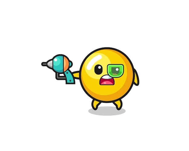 Cute egg yolk holding a future gun