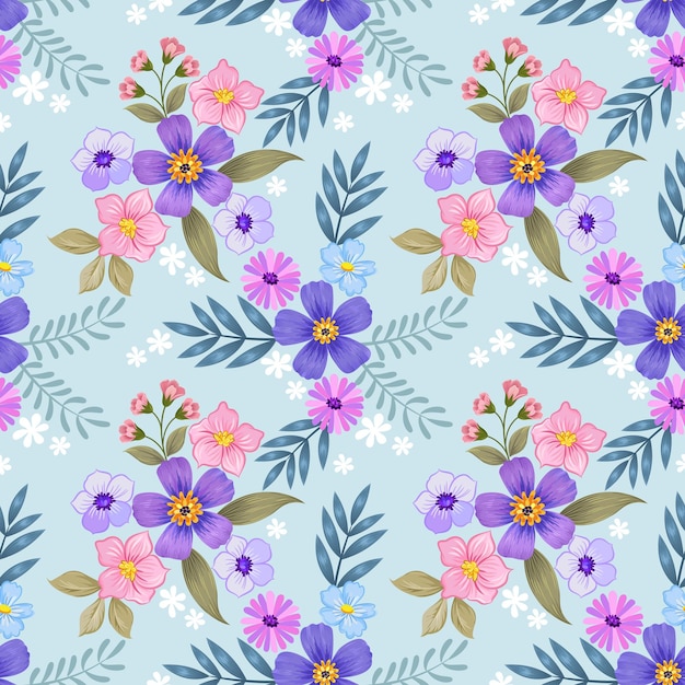 Seamless pattern design for wrapping paper, wallpaper, fabric, decorating  and backdrop. Illustration of repeating image with flower in pastel color.  21588241 Stock Photo at Vecteezy