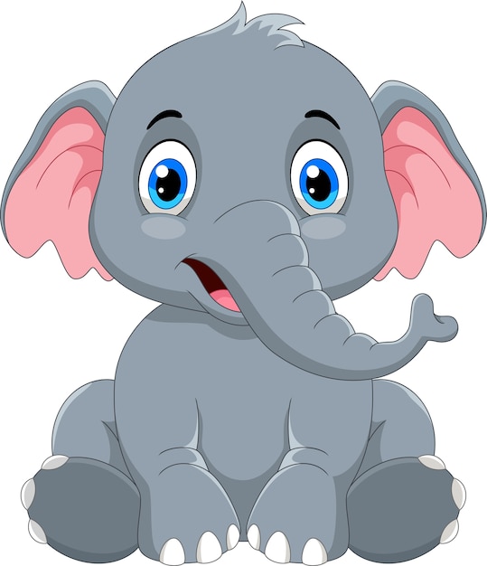Cute elephant cartoon sitting