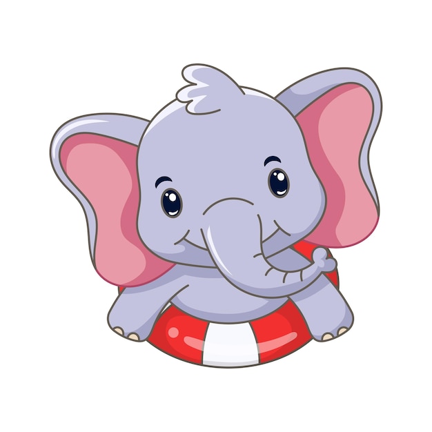 Cute elephant cartoon smiling