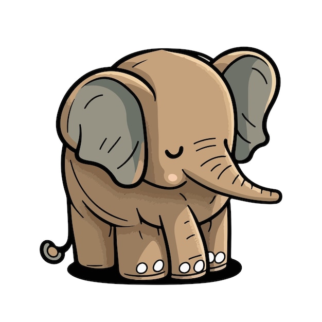 Cute elephant cartoon style