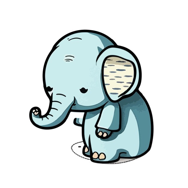 Cute elephant cartoon style