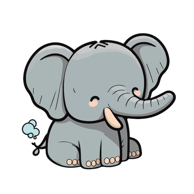 Cute elephant cartoon style