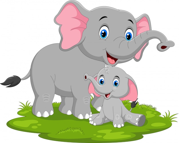 Vector cute elephant cartoon