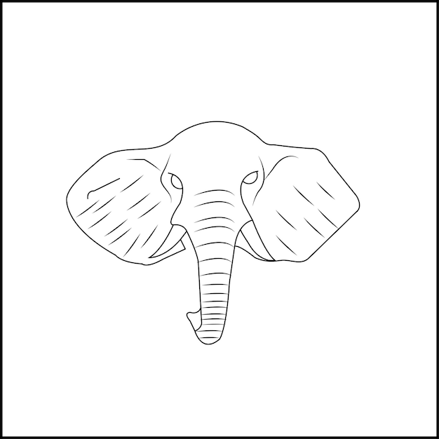 Vector cute elephant coloring page for kids