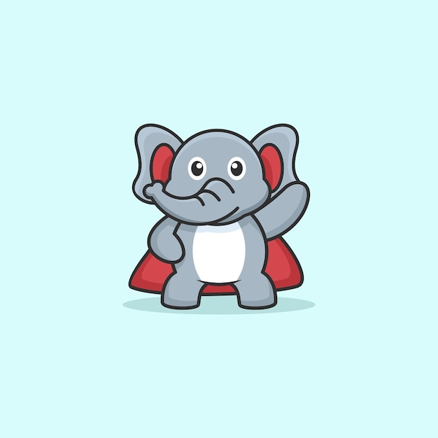 Vector cute elephant concept logo design