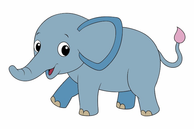 Vector cute elephant floating with balloon vector art illustration