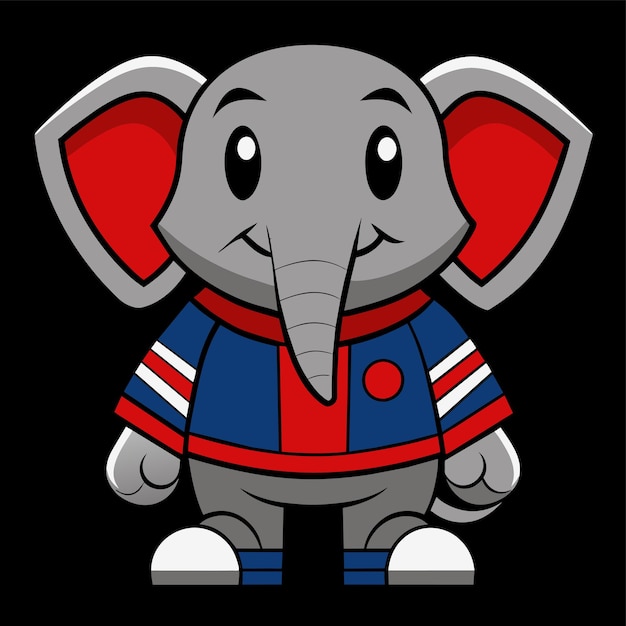 Cute elephant hand drawn flat stylish mascot cartoon character drawing sticker icon concept