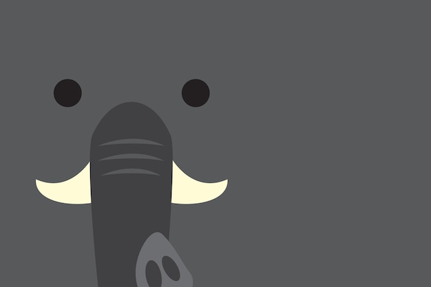 Vector cute elephant head