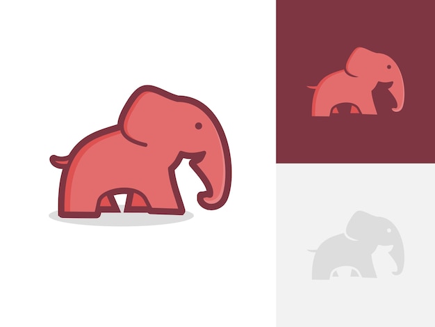 Cute elephant icon vector collection