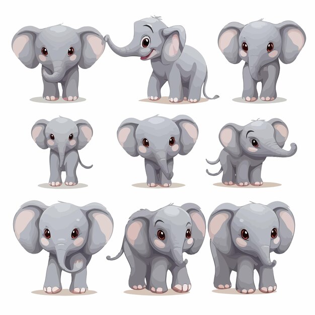 Vector cute elephant illustration