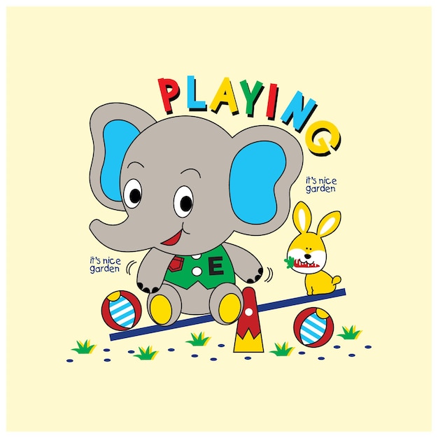 Premium Vector | Cute elephant and little friends cartoon vector  illustration