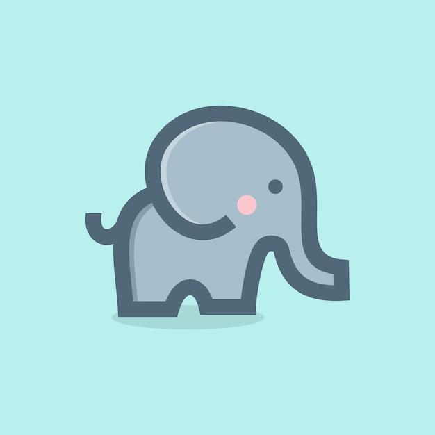 cute elephant logo icon vector character