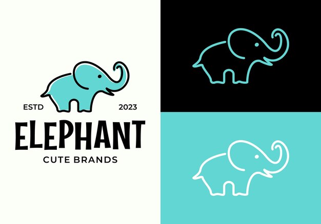 Vector cute elephant logo icon vector illustration design