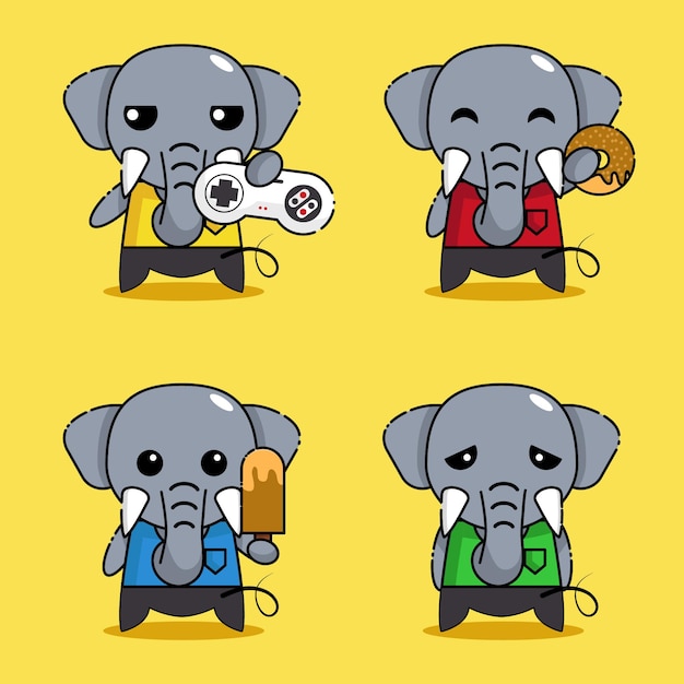 Cute elephant mascot character