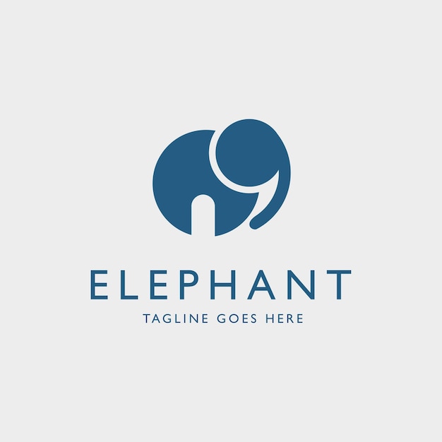 cute elephant simple modern elephant logo