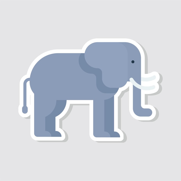 Vector cute elephant sticker vector illustration
