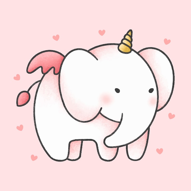 Cute elephant unicorn